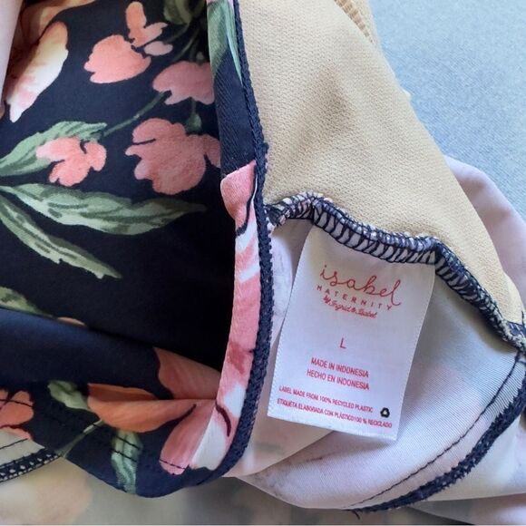 Isabel Maternity x Ingrid Navy Floral Peephole Tankini Top LARGE - Picture 11 of 12